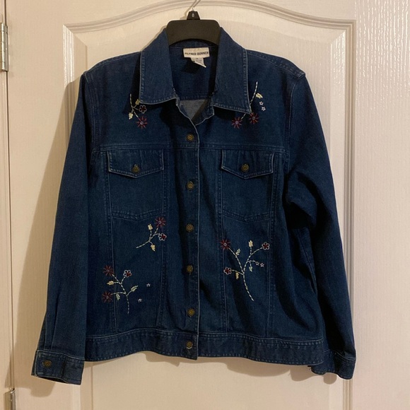 Alfred Dunner embroidered jean jacket size 14 - Picture 1 of 7